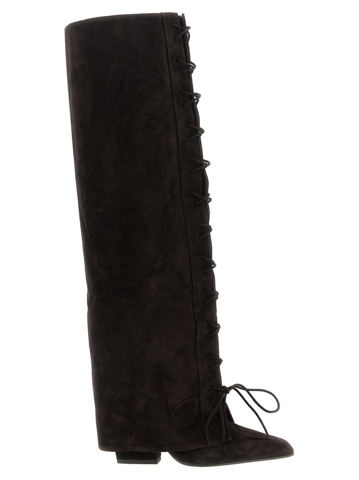 Paris Texas 'Jane Fold Over Lace Up' Boots
