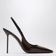 Paris Texas Lidia Slingback Pumps In Ebony Patent Leather