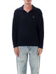 Maison Kitsuné Maison Kitsuné Fox Head Ribbed Polo Jumper