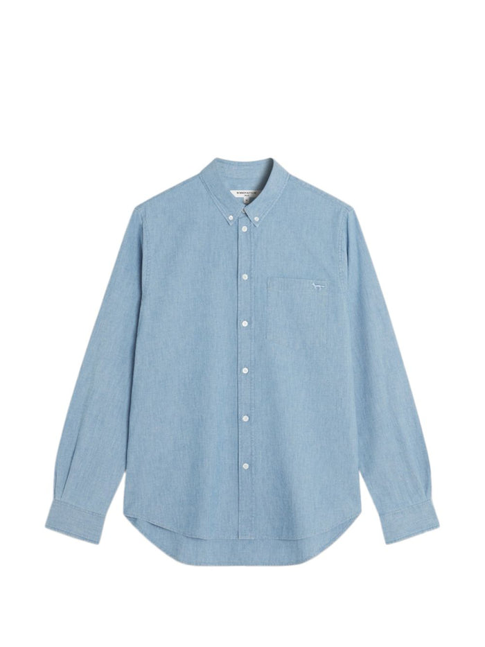 Maison Kitsuné Profile Fox Regular Fit Chambray Shirt