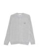 Maison Kitsuné Grey Mélange Fox Head Wool Cardigan
