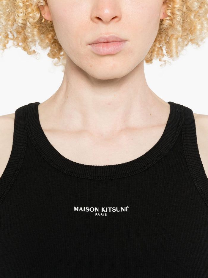 Maison Kitsuné Logo Cotton Tank Top