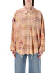 R13 R13 Shredded Seam Drop Neck Shirt
