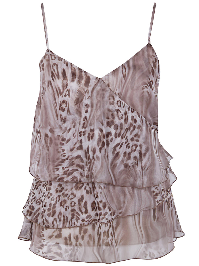 Blugirl Chiffon Animal Print Top