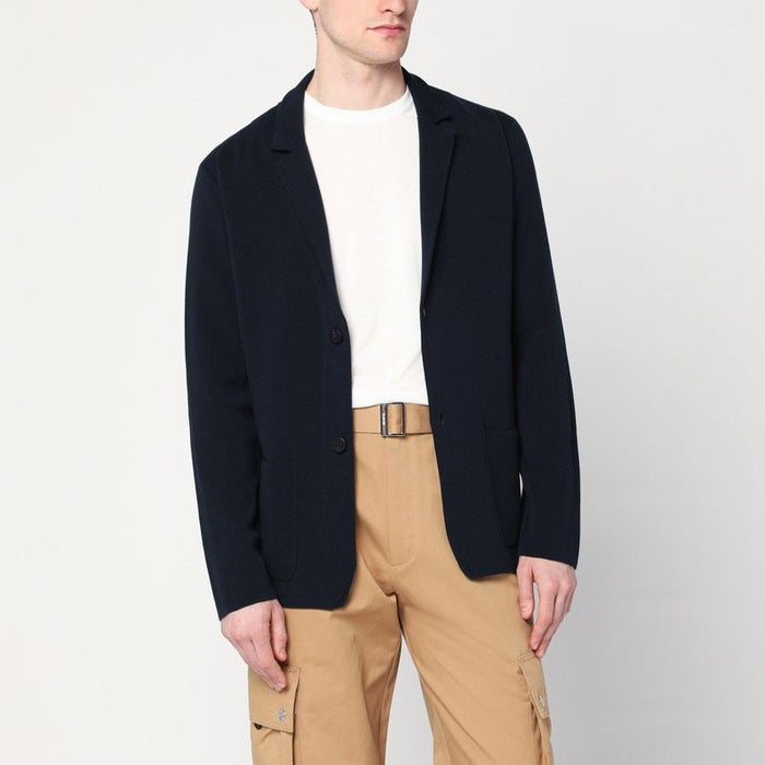 Roberto Collina  Navy Blue Cotton Jacket Cardigan