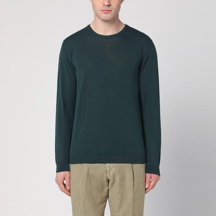Roberto Collina  Dark Green Sweater In Cotton