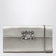 Roger Vivier Pearl Grey Satin Clutch Bag With Buckle