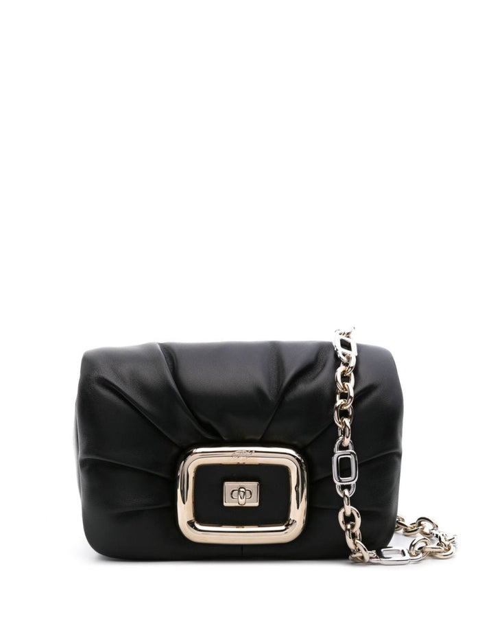 Roger Vivier Black Leather Bag With Gold Hardware