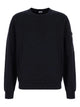 C.p.company Crewneck Fleece Sweatshirt With Logo Badge