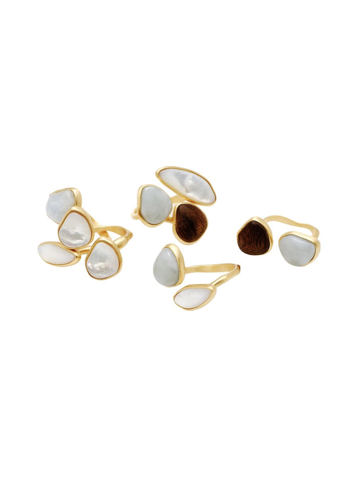 Cult Gaia Multicolour Acrylic Wood Ring
