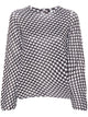 Comme Des Garçons Fine Ribbed Star Print Round Neck Top