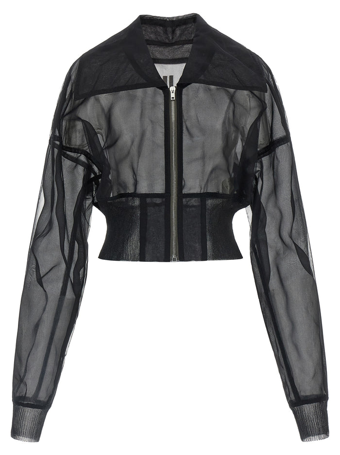 Rick Owens 'Dracucollar Cropped' Bomber Jacket