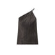 Rick Owens Dark Brown One Shoulder Slip Cupro Top
