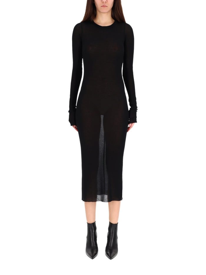 Rick Owens Rick Owens Ribbed Long Sleeves Dress