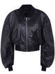 Rick Owens "Secchia" Cropped Leather Bomber Jacket