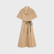 Celine Belted Short-Sleeve Midi Dress