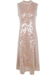 Self-Portrait Sequin Pearl Trim Midi Dress