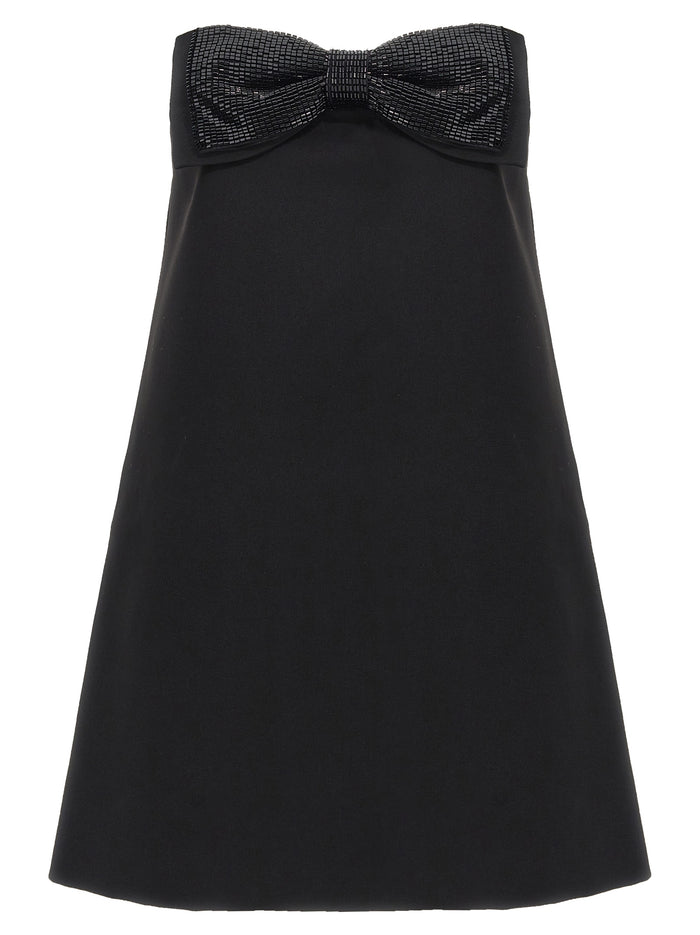 Self Portrait 'Black Crepe Bandeau Mini' Dress