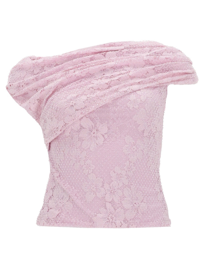 Self-Portrait Pink Polyamide Top