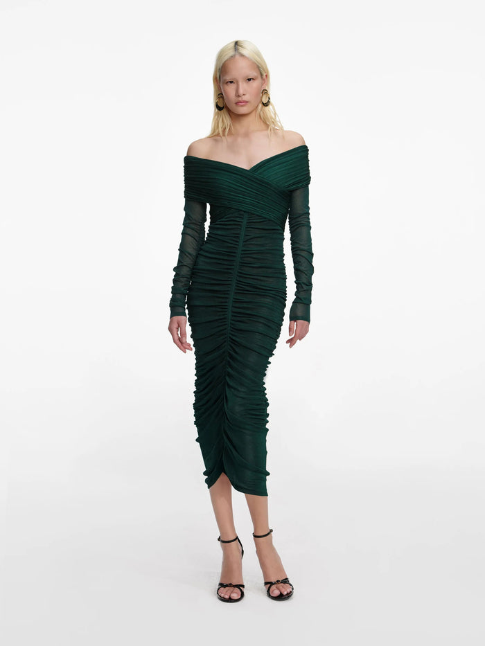 Self-Portrait Viscose Knit Midi Dress