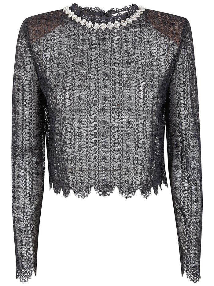 Self-Portrait Organza Lace Top