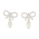 Self-Portrait Bow Droplet Earrings -  - Metal - Silver
