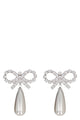 Self-Portrait Crystal Bow Pearl Earrings