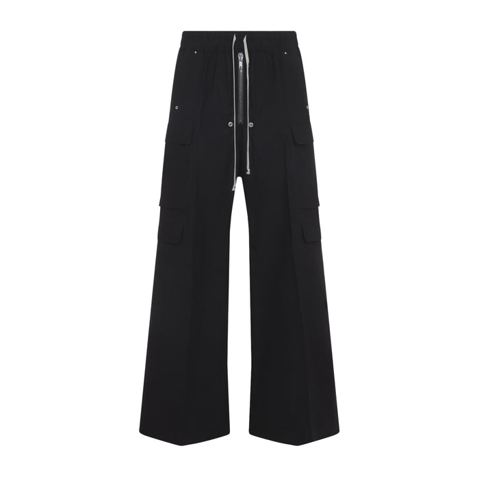 Rick Owens Black Cargo Belas Cotton Pants
