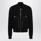 Rick Owens Black Virgin Wool Bomber Jacket With Zip