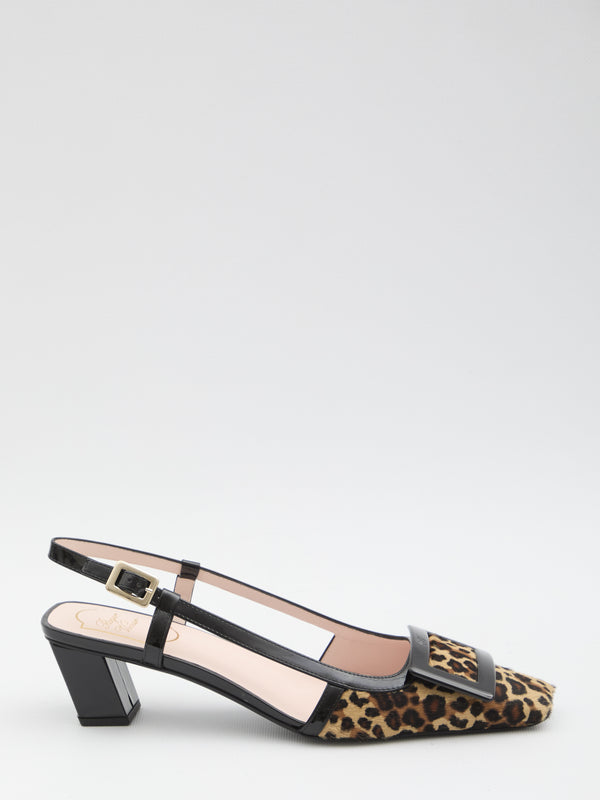 Roger Vivier  Belle Vivier Leopard Print Pony Skin Slingback