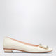 Roger Vivier Belle Vivier White Patent Leather Ballet Flats