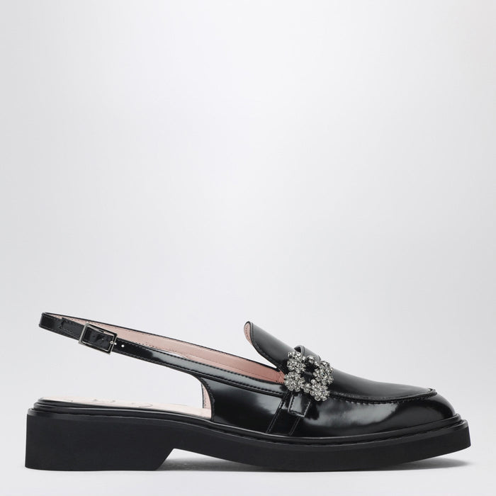 Roger Vivier Viv' Rangers Black Slingback Loafers