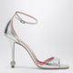 Roger Vivier  Silver Sandal With Jewelled Heel