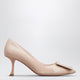 Roger Vivier Viv' In The City Pumps In Beige Patent Leather