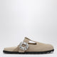 Roger Vivier Slidy Viv Mules In Suede Beige
