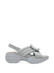 Roger Vivier Light Fabric Strass Buckle Sandal - Grig