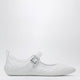 Roger Vivier Viv Low Ballerina Flats With Fabric Strap In White