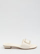 Roger Vivier Square Buckle Leather Slides White