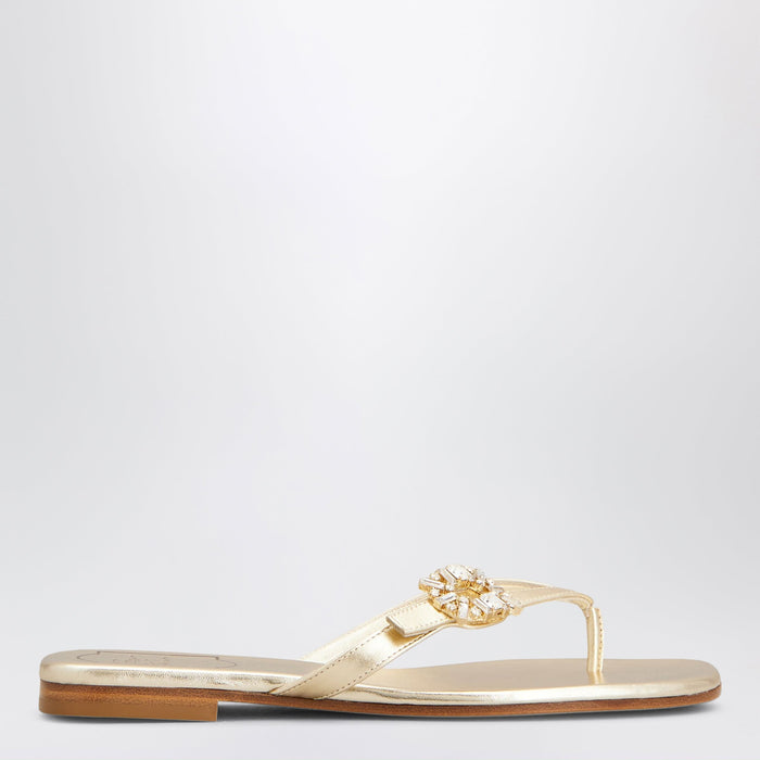 Roger Vivier Gold Metallic Nappa Leather Slip-On