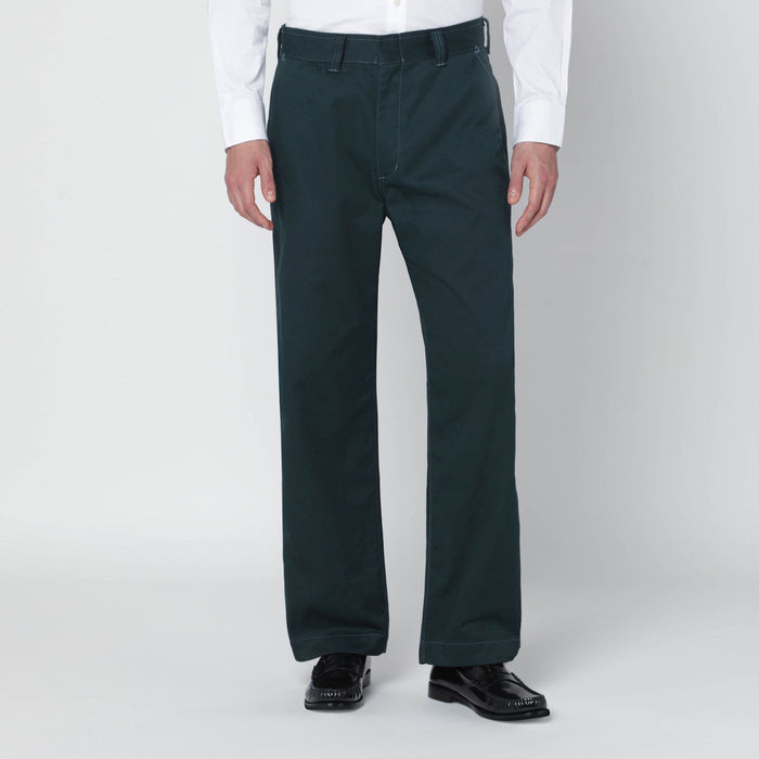 Needles Green Cotton-Blend Trousers