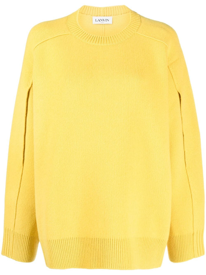 Lanvin Round Neck Cocoon Cape Jumper