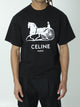 Celine Black Cotton Relaxed T-Shirt