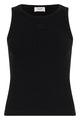 Celine Ribbed Tank Top With Logo In Silk And Cotton