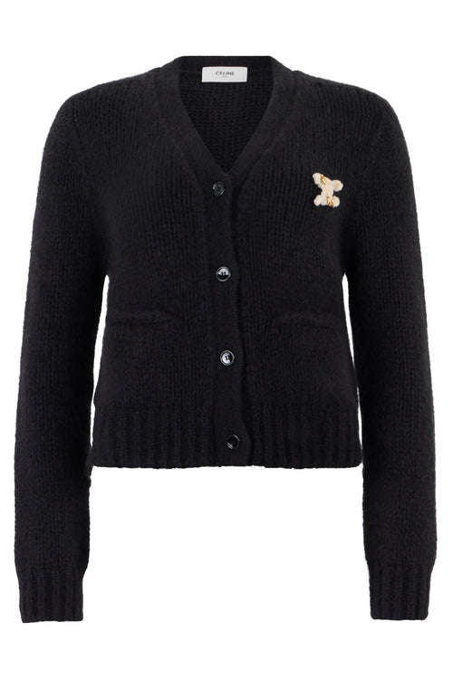 Celine Black Cashmere And Silk Cardigan