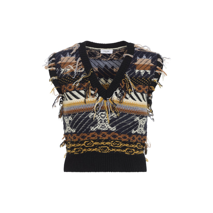 Celine Brown Cashmere Top