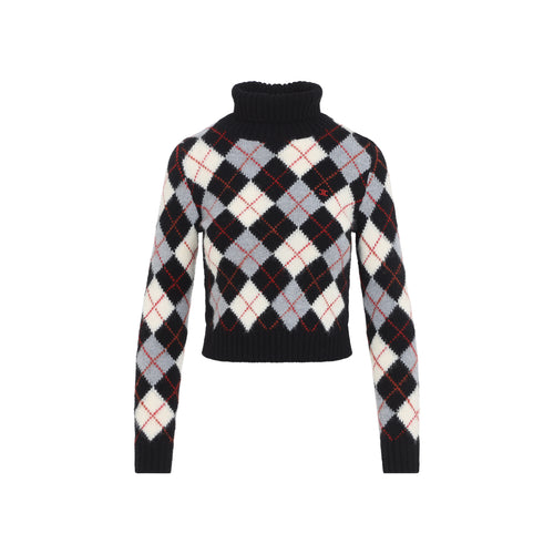 Celine Black White And Grey Wool Sweater