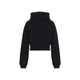 Celine Black Cropped Cotton Hoodie