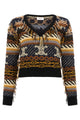 Celine Sweater With V-Neck In Cashmere Jacquard