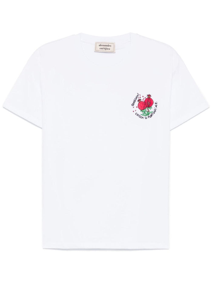 Alessandro Enriquez Embroidered Cotton T-Shirt