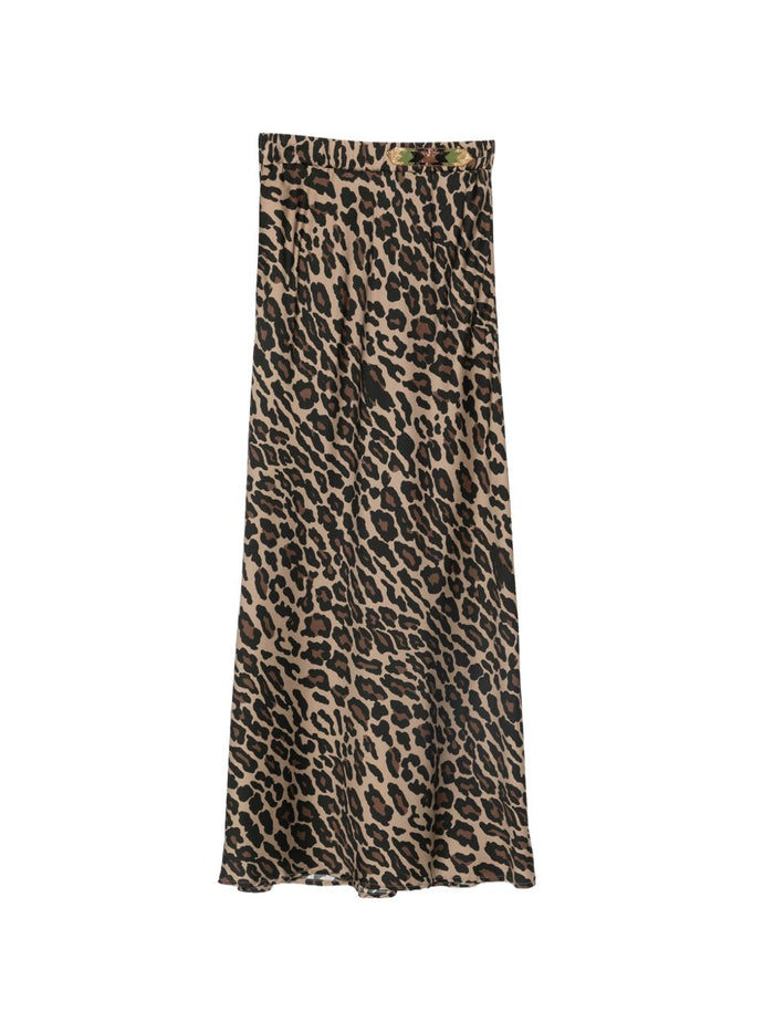 Bazar Deluxe Leopard Print Midi Skirt